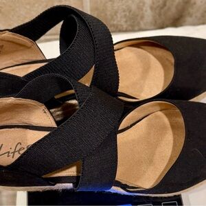 Women's Black Espadrille Sandals, Size 10, Life Stride